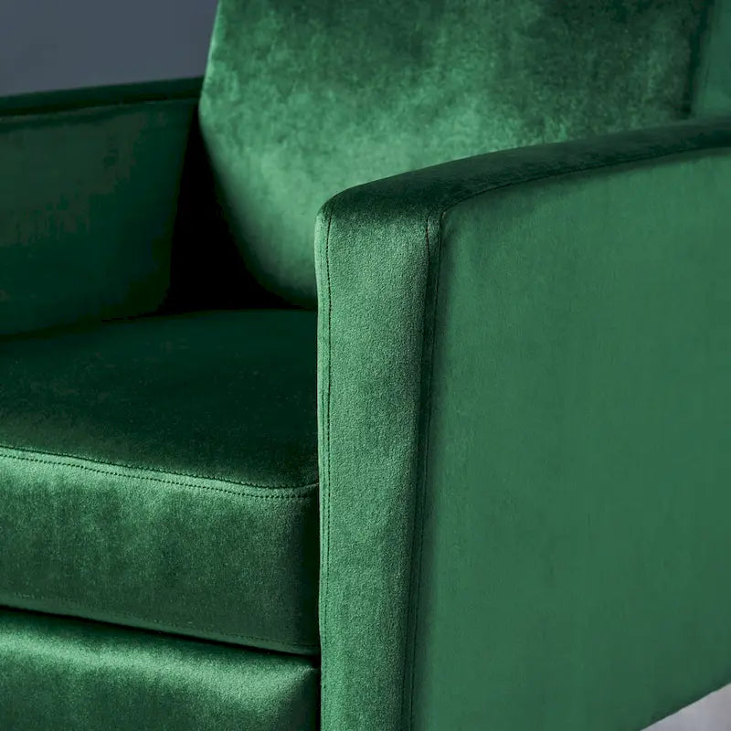 Fauteuil inclinable Brightwood en velours moderne avec pieds en acier par Christopher Knight Home