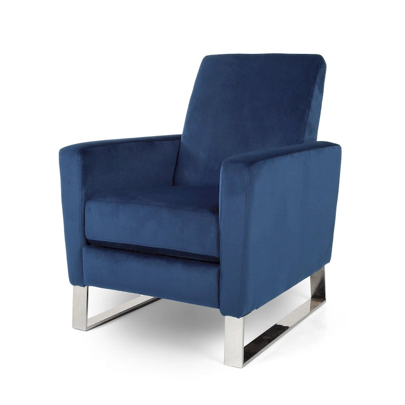 Fauteuil inclinable Brightwood en velours moderne avec pieds en acier par Christopher Knight Home