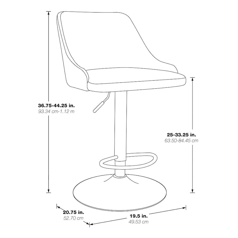 Tabouret de bar réglable Sylmar en similicuir