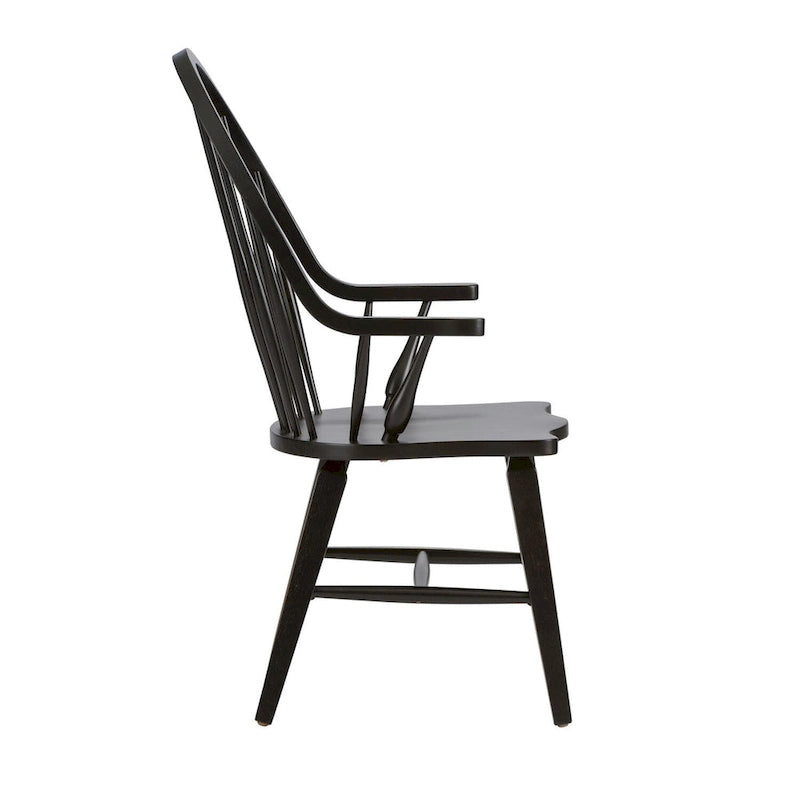 La chaise à accoudoirs noire Windsor The Gray Barn Hearthstone Ridge