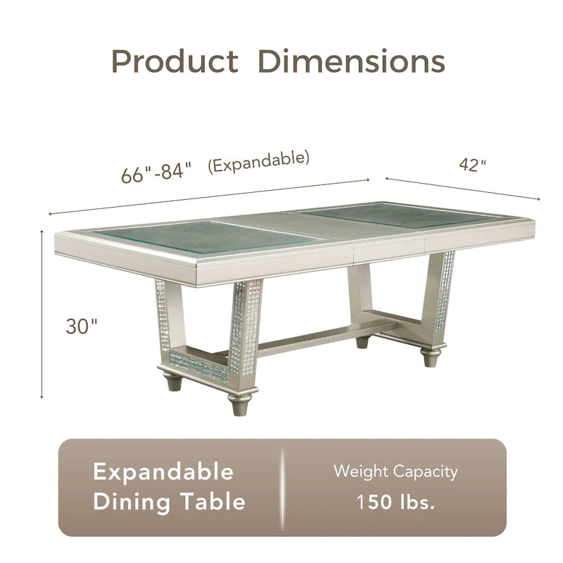 Ensemble de salle à manger 7 pièces Medlee Glam Gris Bois par Furniture of America