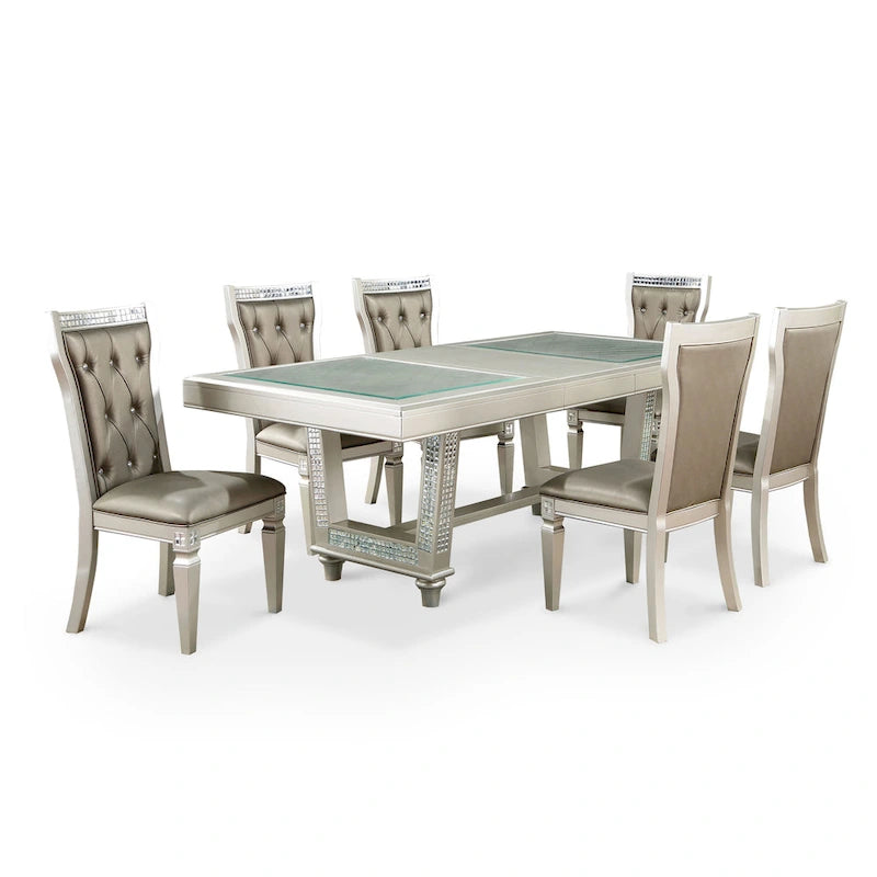 Ensemble de salle à manger 7 pièces Medlee Glam Gris Bois par Furniture of America