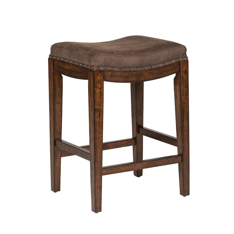 Tabouret console rembourré Aspen Skies marron roussâtre (un seul tabouret)