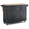 Homestyles Dolly Madison Chariot de cuisine en bois noir - S.O.