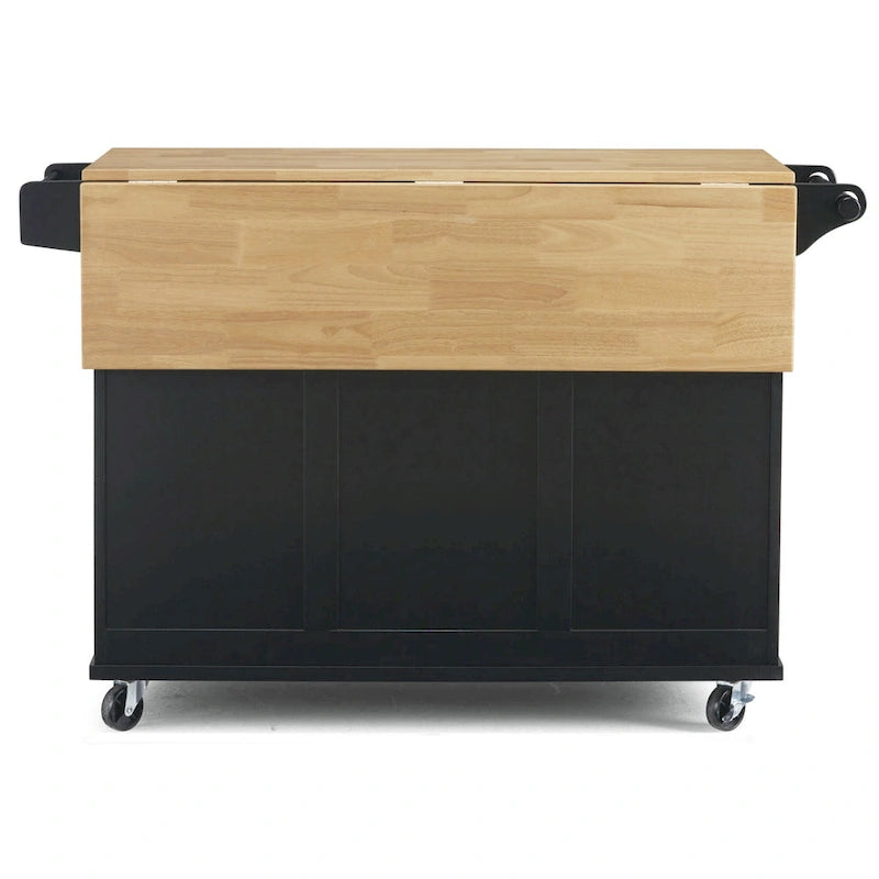 Homestyles Dolly Madison Chariot de cuisine en bois noir - S.O.