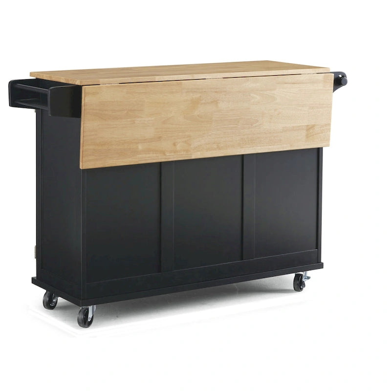 Homestyles Dolly Madison Chariot de cuisine en bois noir - S.O.