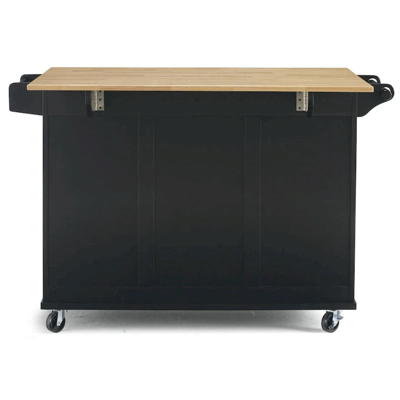 Homestyles Dolly Madison Chariot de cuisine en bois noir - S.O.