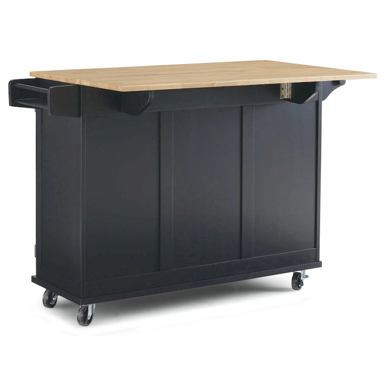 Homestyles Dolly Madison Chariot de cuisine en bois noir - S.O.