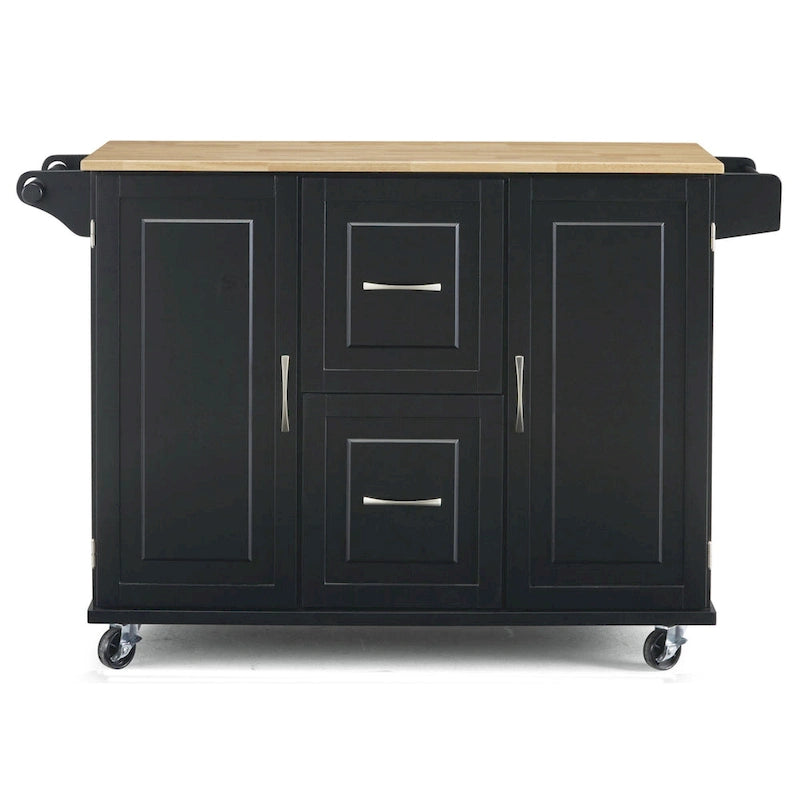 Homestyles Dolly Madison Chariot de cuisine en bois noir - S.O.