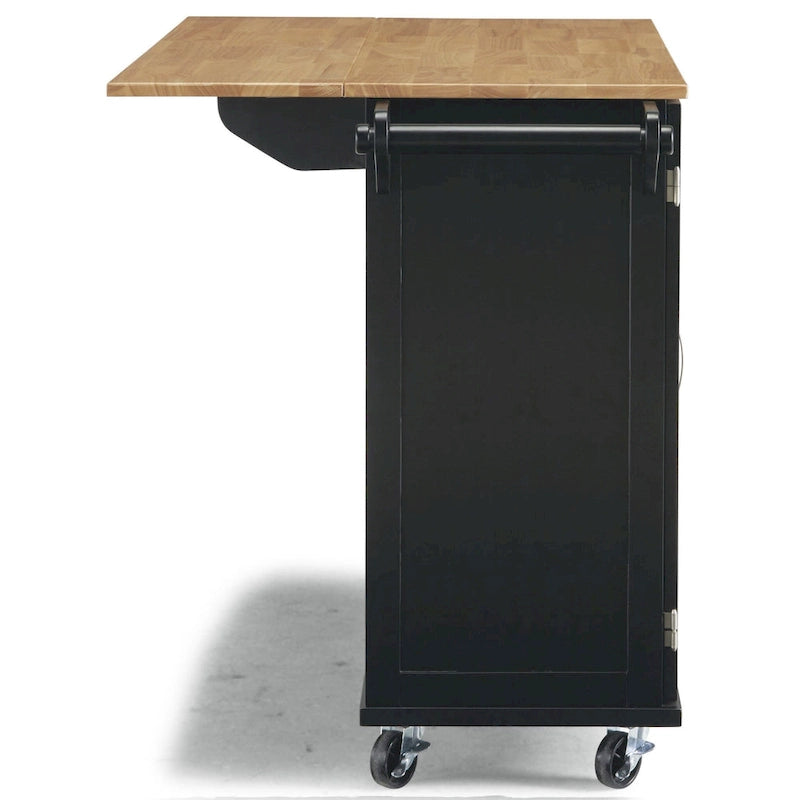 Homestyles Dolly Madison Chariot de cuisine en bois noir - S.O.