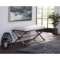 Banc double rembourré en bouclé ivoire Martingale