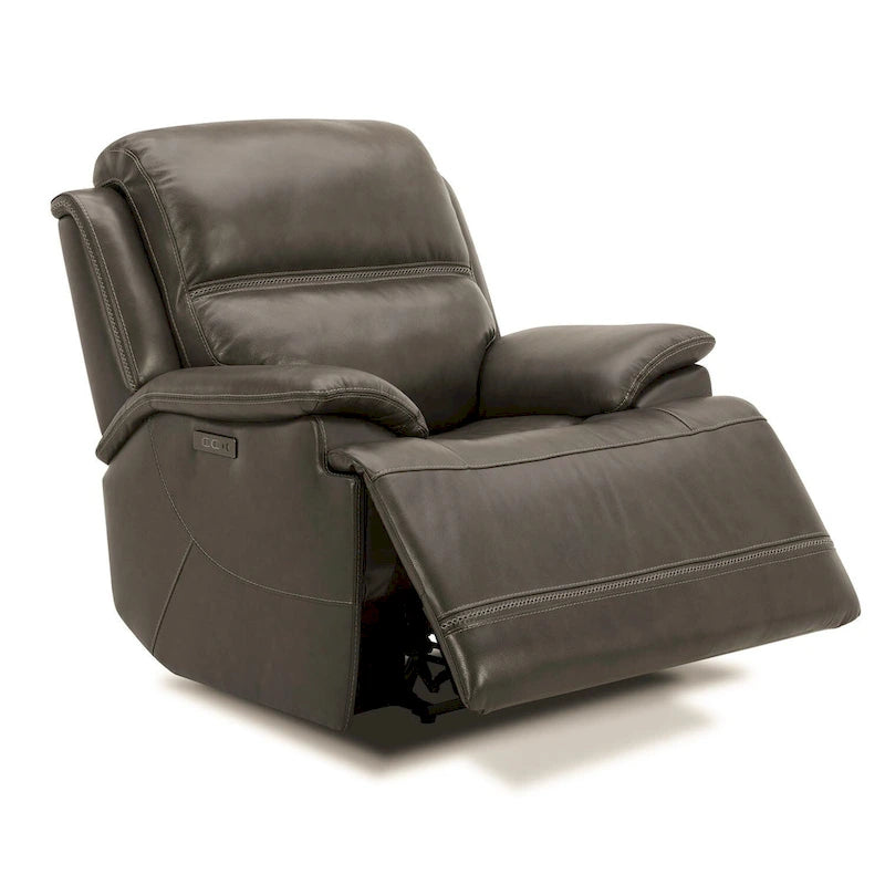Fauteuil inclinable électrique en cuir Bentley - Fauteuil rembourré gris graphite