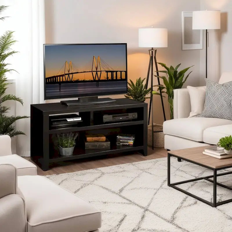 Meuble TV Bridgevine Home Urban Loft de 48 pouces pour téléviseurs jusqu'à 55 pouces, aucun assemblage requis, fini moka