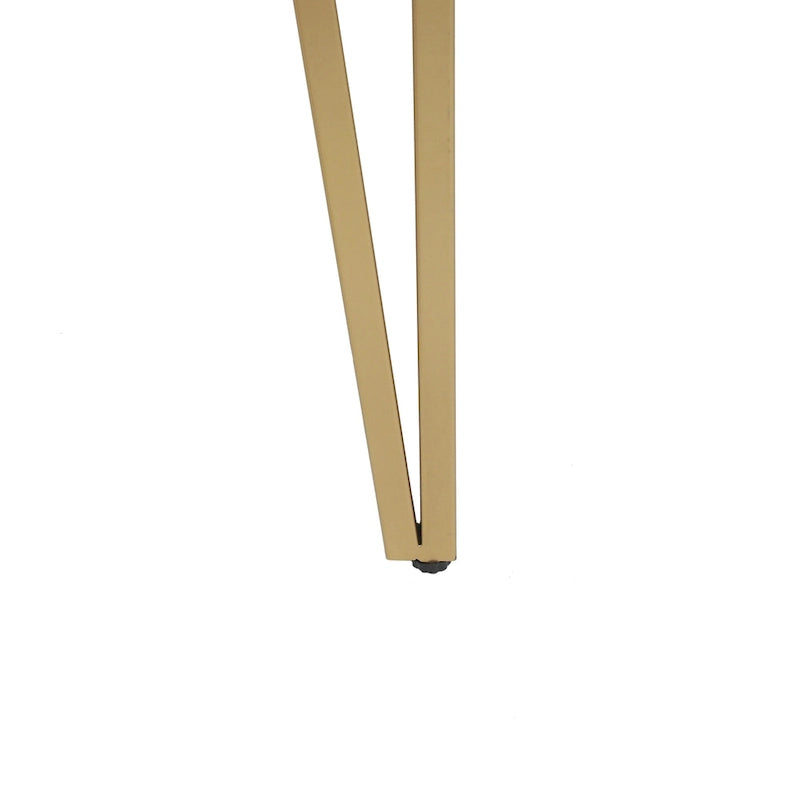 Console et table d'entrée en bois noir et métal doré - 30,25 H x 42 L