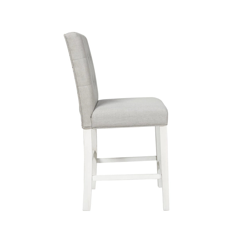 Chaises de comptoir capitonnées modernes grises Tia (lot de 2) par Furniture of America