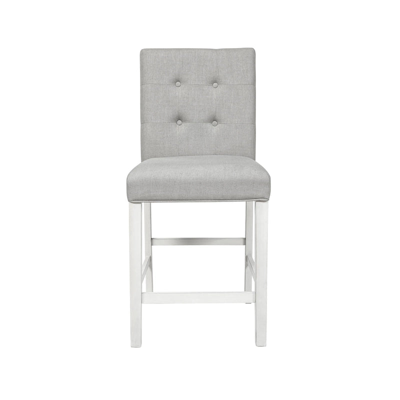 Chaises de comptoir capitonnées modernes grises Tia (lot de 2) par Furniture of America