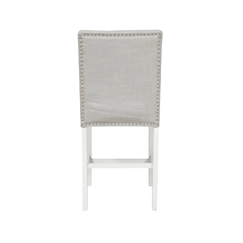 Chaises de comptoir capitonnées modernes grises Tia (lot de 2) par Furniture of America