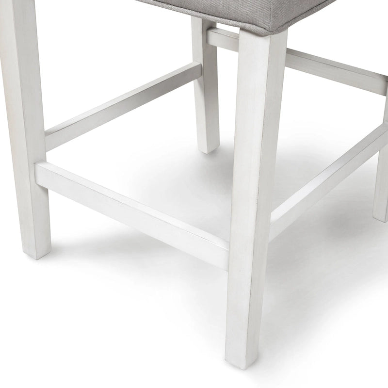 Chaises de comptoir capitonnées modernes grises Tia (lot de 2) par Furniture of America