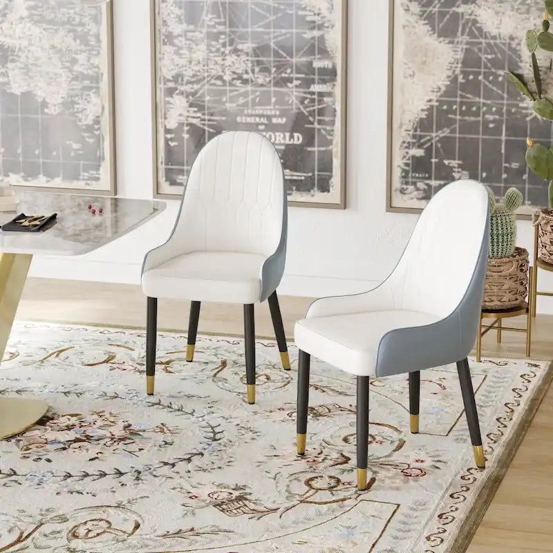 Ensemble de 2 chaises de salle à manger modernes en similicuir