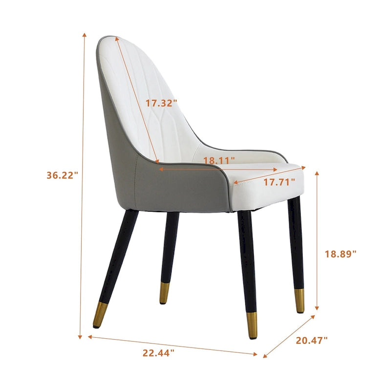 Ensemble de 2 chaises de salle à manger modernes en similicuir