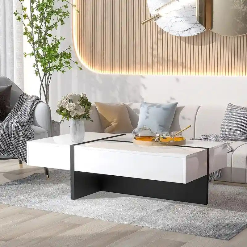 45.2 Table basse moderne Aoolive avec surface très brillante