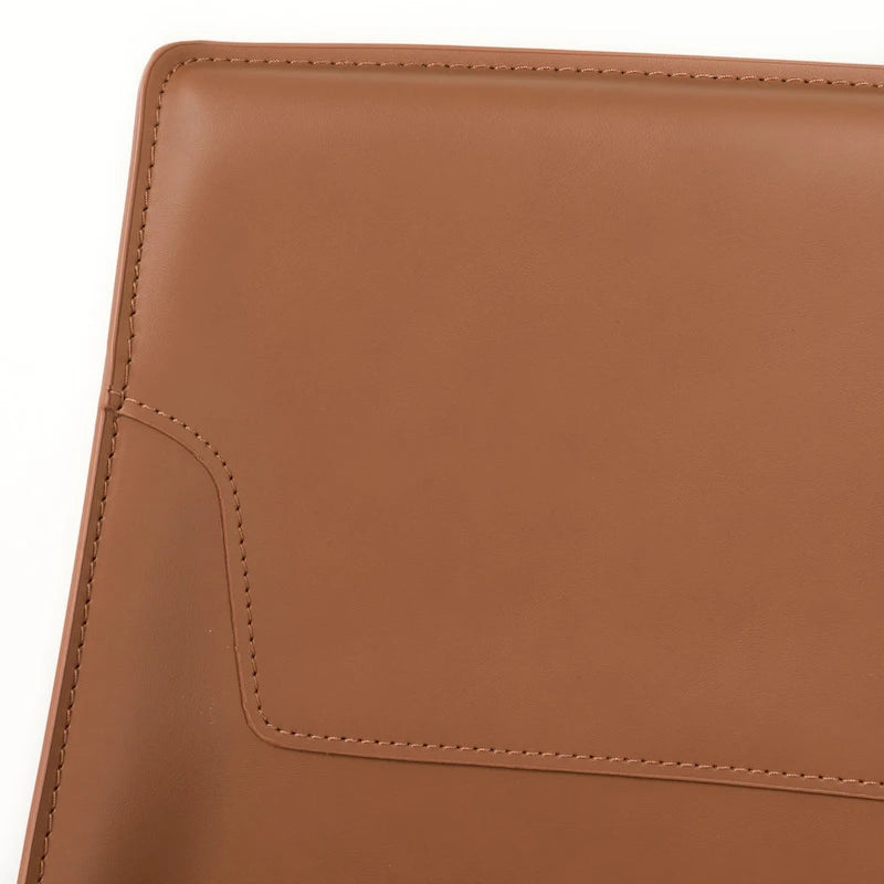Chaises de salle à manger modernes en cuir sellier cognac Modrest Halo (Lot de 2)
