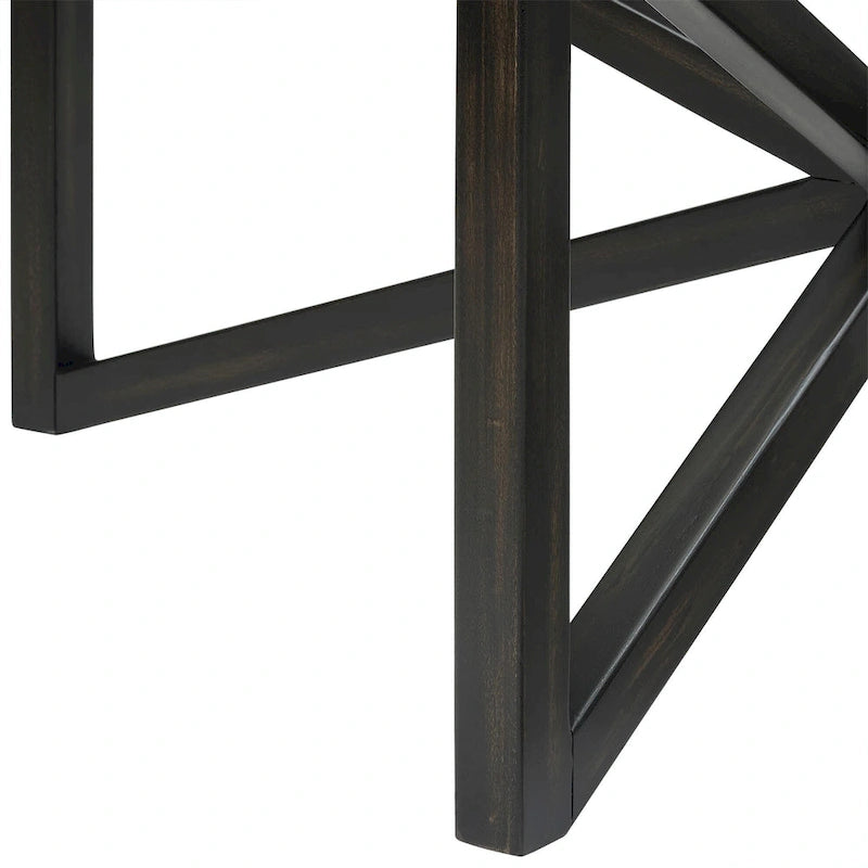 Table basse contemporaine en verre avec piètement en bois