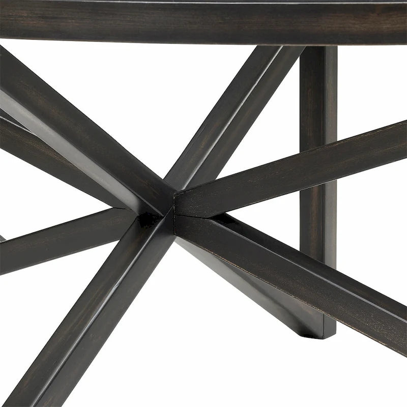 Table basse contemporaine en verre avec piètement en bois