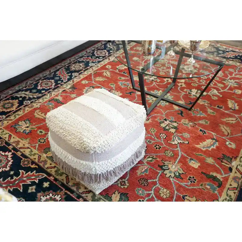 Pouf Marko en laine et coton Home&Manor
