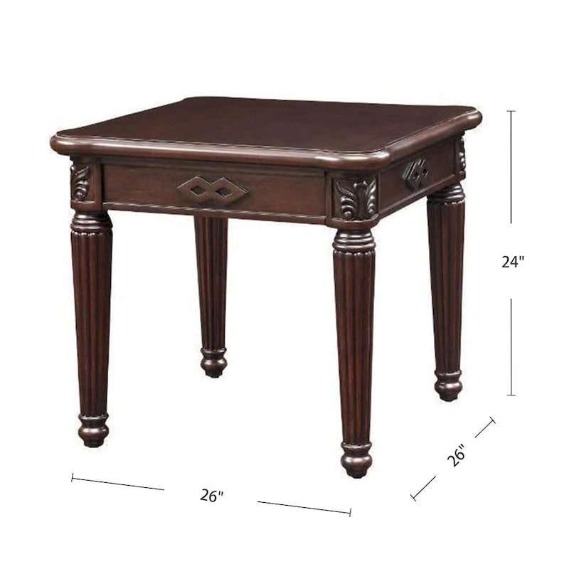 Table d'appoint carrée en bois finition espresso