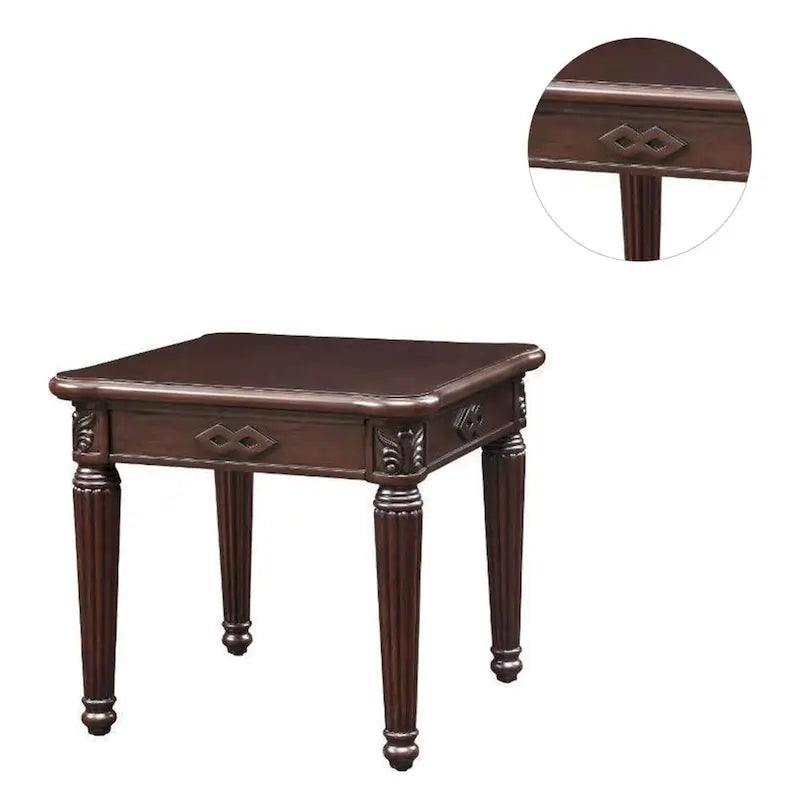 Table d'appoint carrée en bois finition espresso