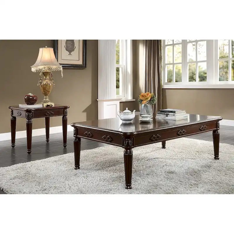 Table d'appoint carrée en bois finition espresso