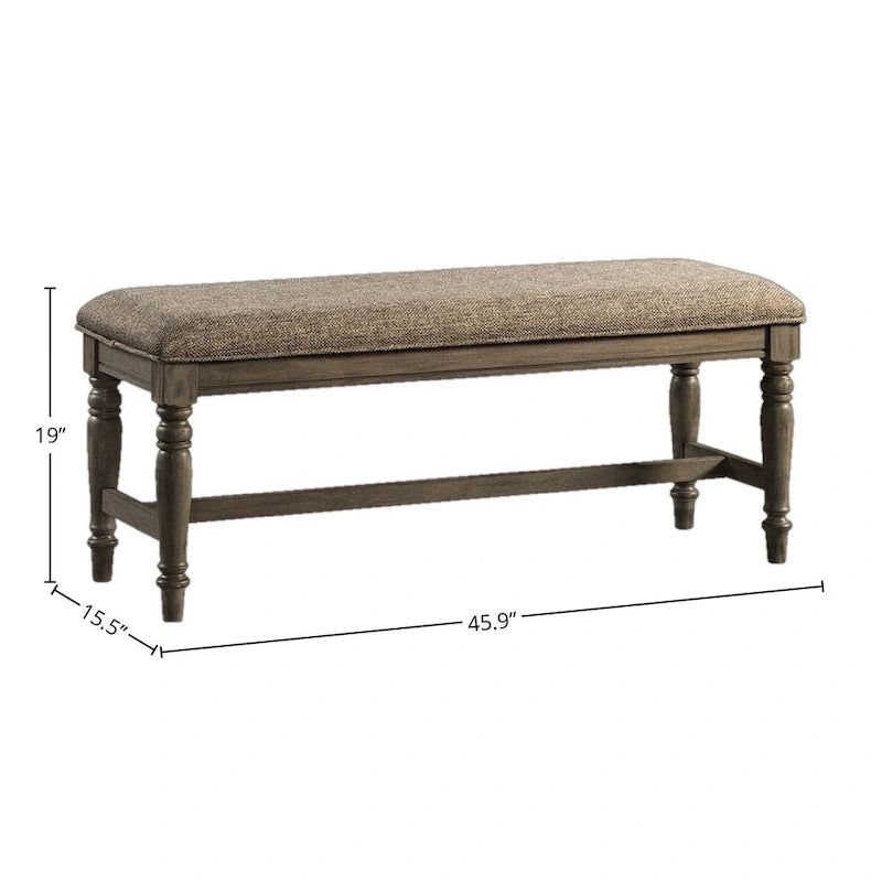 Banc de salle à manger rembourré Balboa Park en chêne brûlé