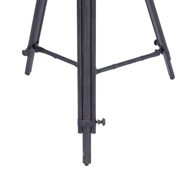 Table d'appoint boussole en métal avec horloge et plateau en verre transparent - Blanc ou Noir - Roche River Decor