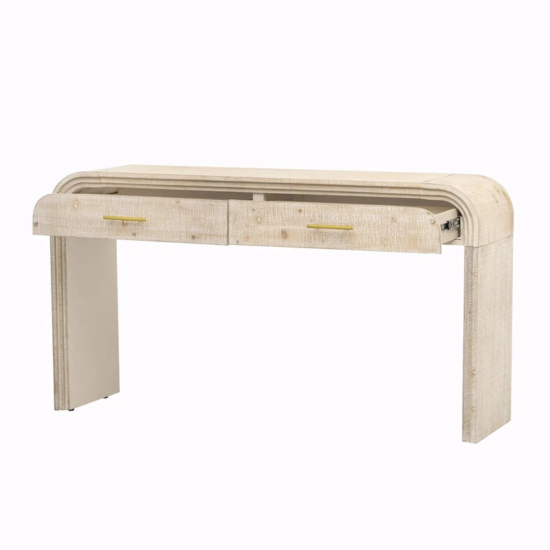 Console Rétro Irrésistible : Style Ouvert, Deux Tiroirs Supérieurs