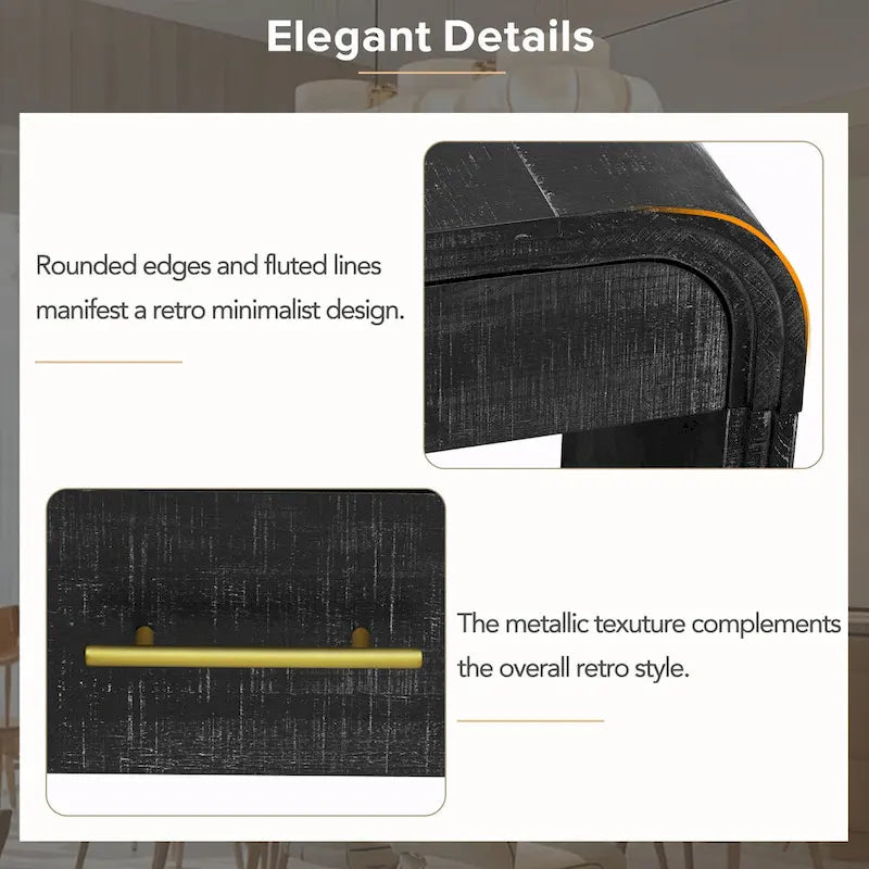 Console Rétro Irrésistible : Style Ouvert, Deux Tiroirs Supérieurs