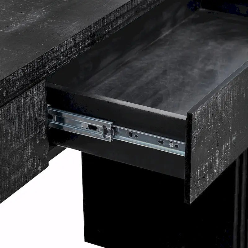 Console Rétro Irrésistible : Style Ouvert, Deux Tiroirs Supérieurs
