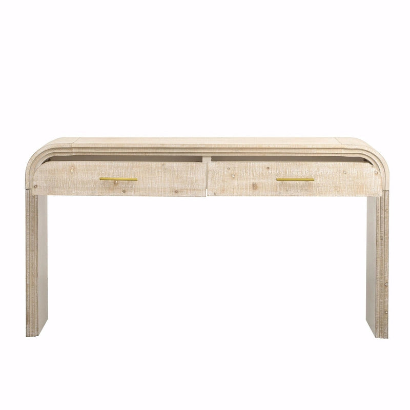 Console Rétro Irrésistible : Style Ouvert, Deux Tiroirs Supérieurs