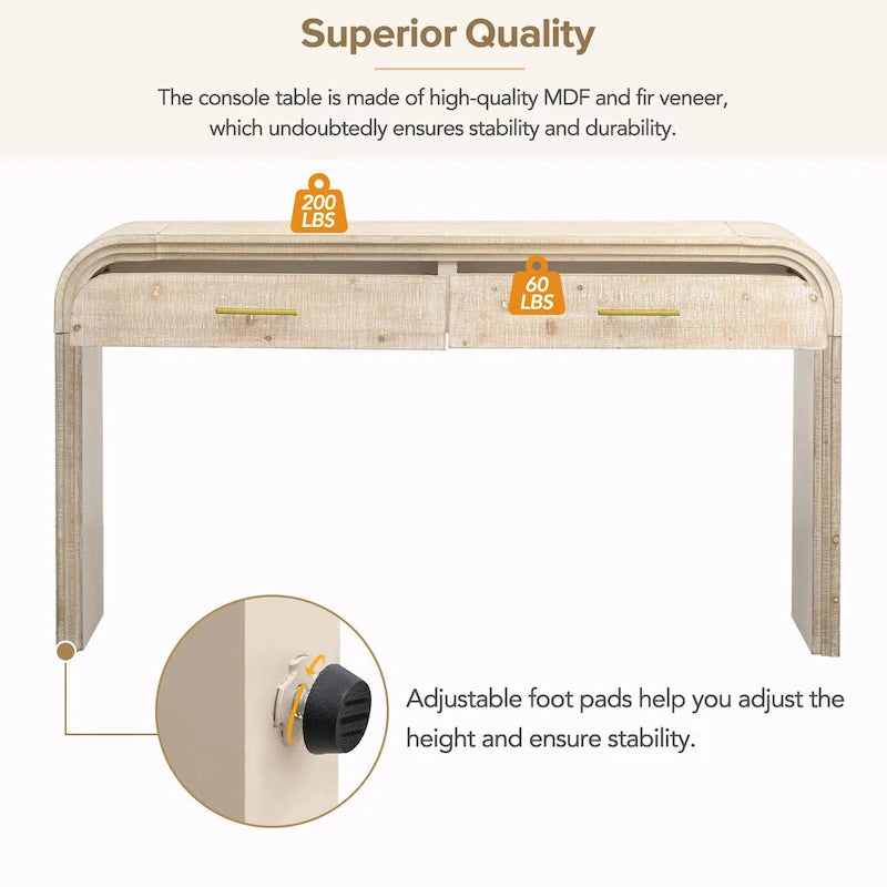 Console Rétro Irrésistible : Style Ouvert, Deux Tiroirs Supérieurs