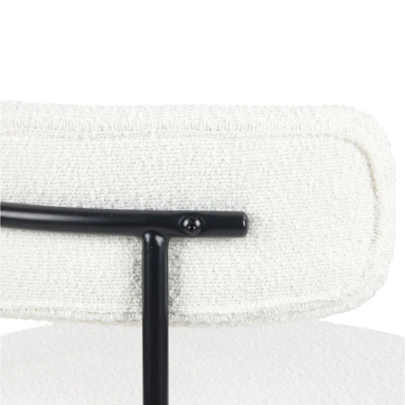 Chaises de salle à manger rondes modernes en tissu bouclé Burbank de Roundhill Furniture, ensemble de 2