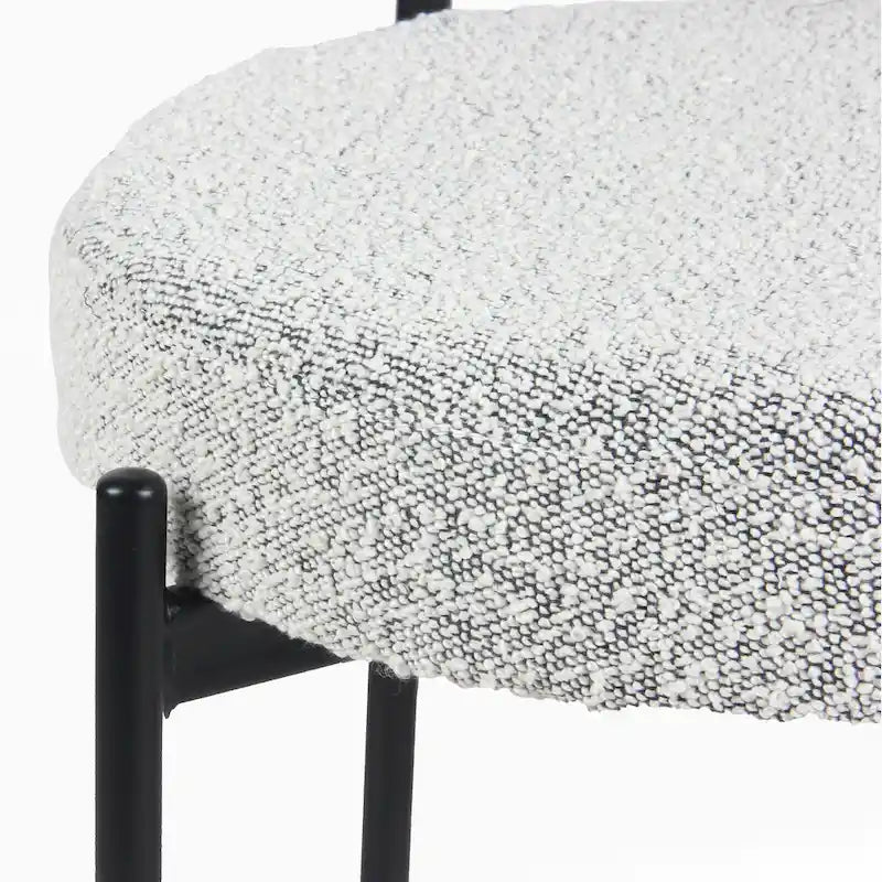 Chaises de salle à manger rondes modernes en tissu bouclé Burbank de Roundhill Furniture, ensemble de 2