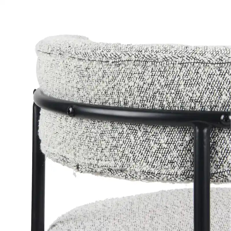 Chaises de salle à manger rondes modernes en tissu bouclé Burbank de Roundhill Furniture, ensemble de 2