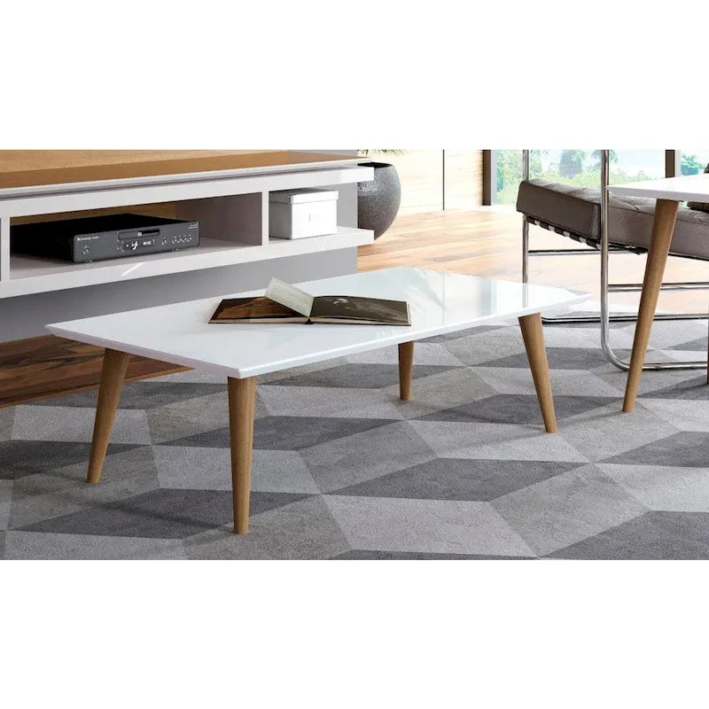 Table basse rectangulaire haute Utopia 17,52 avec pieds évasés
