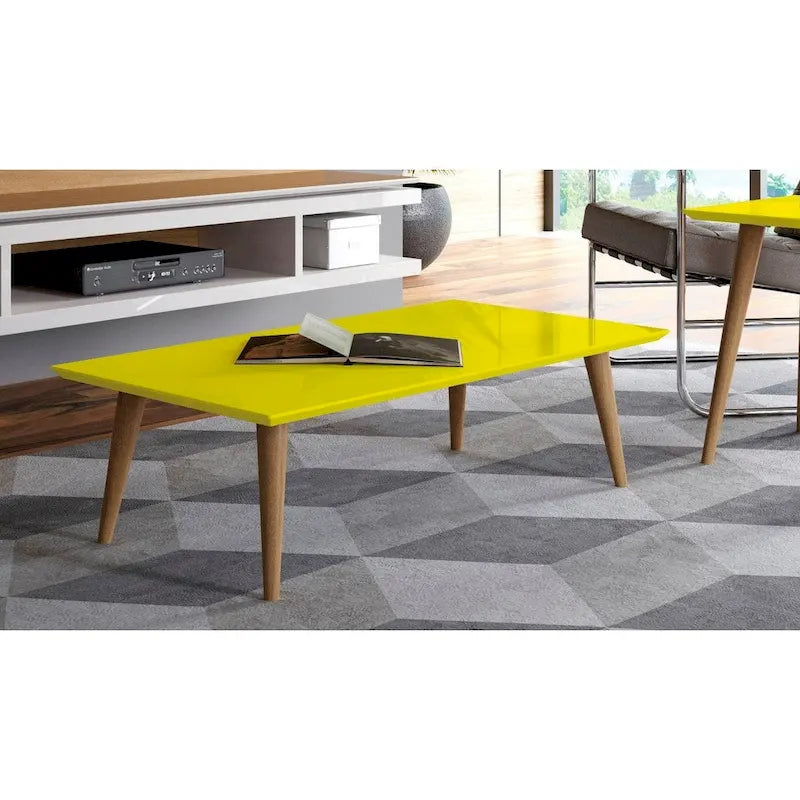 Table basse rectangulaire haute Utopia 17,52 avec pieds évasés