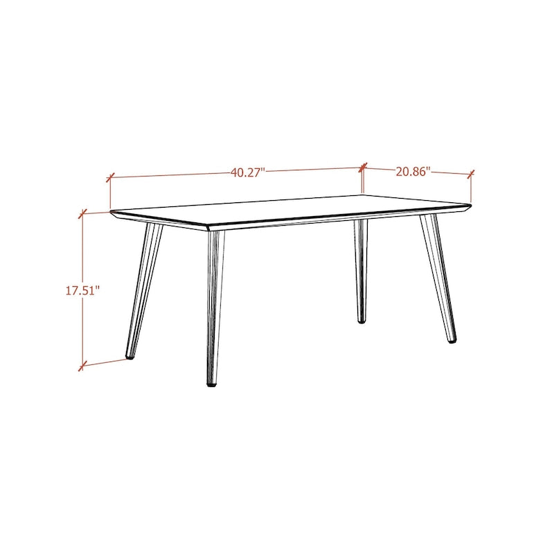Table basse rectangulaire haute Utopia 17,52 avec pieds évasés