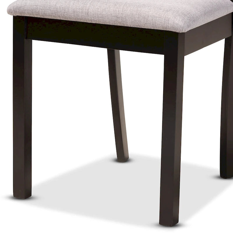 Ensemble de salle à manger Luise 5 pièces en bois moderne et contemporain-Gris/Brun foncé