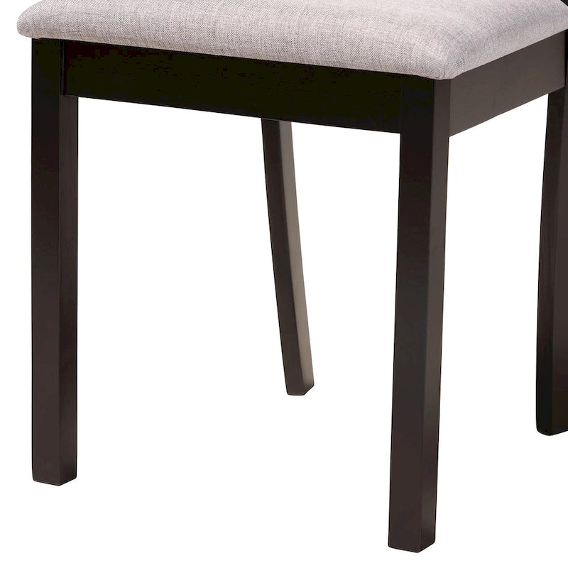 Ensemble de salle à manger Luise 5 pièces en bois moderne et contemporain-Gris/Brun foncé