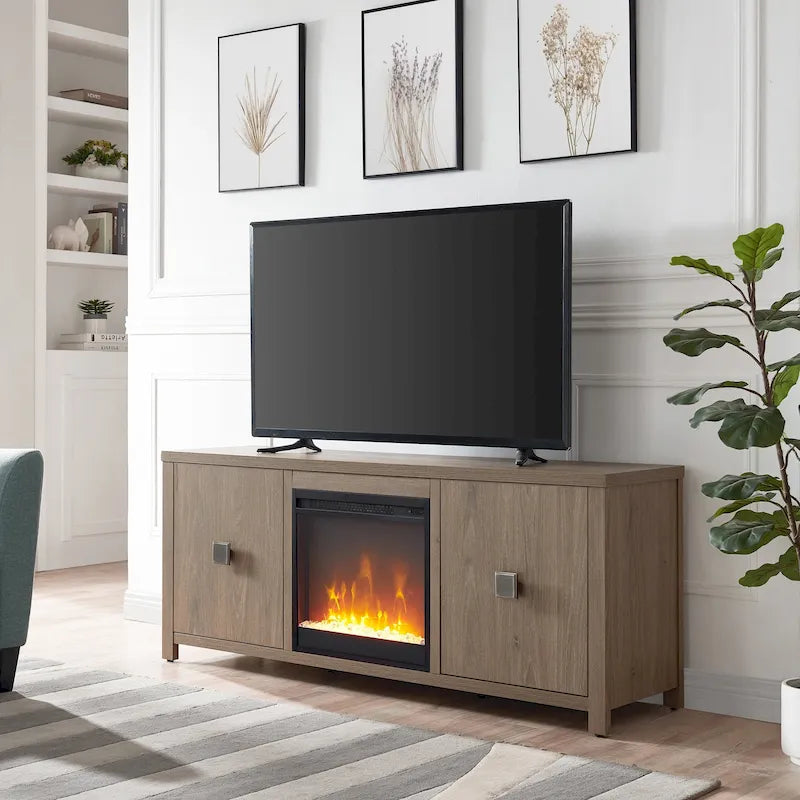 Meuble TV Juniper 58 avec insert de cheminée Crystal