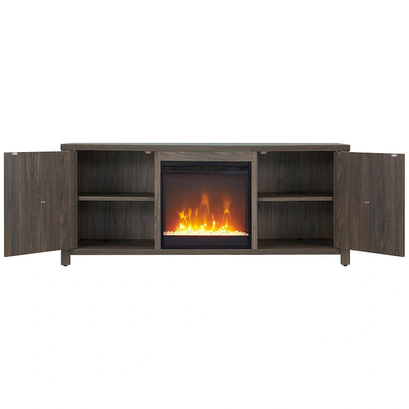 Meuble TV Juniper 58 avec insert de cheminée Crystal