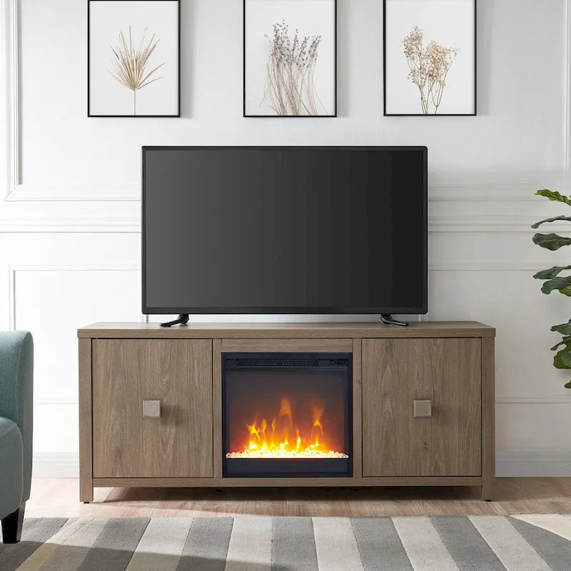 Meuble TV Juniper 58 avec insert de cheminée Crystal
